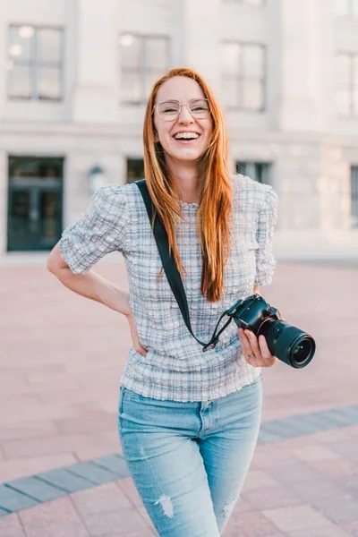 Brittny Hart at work with her camera