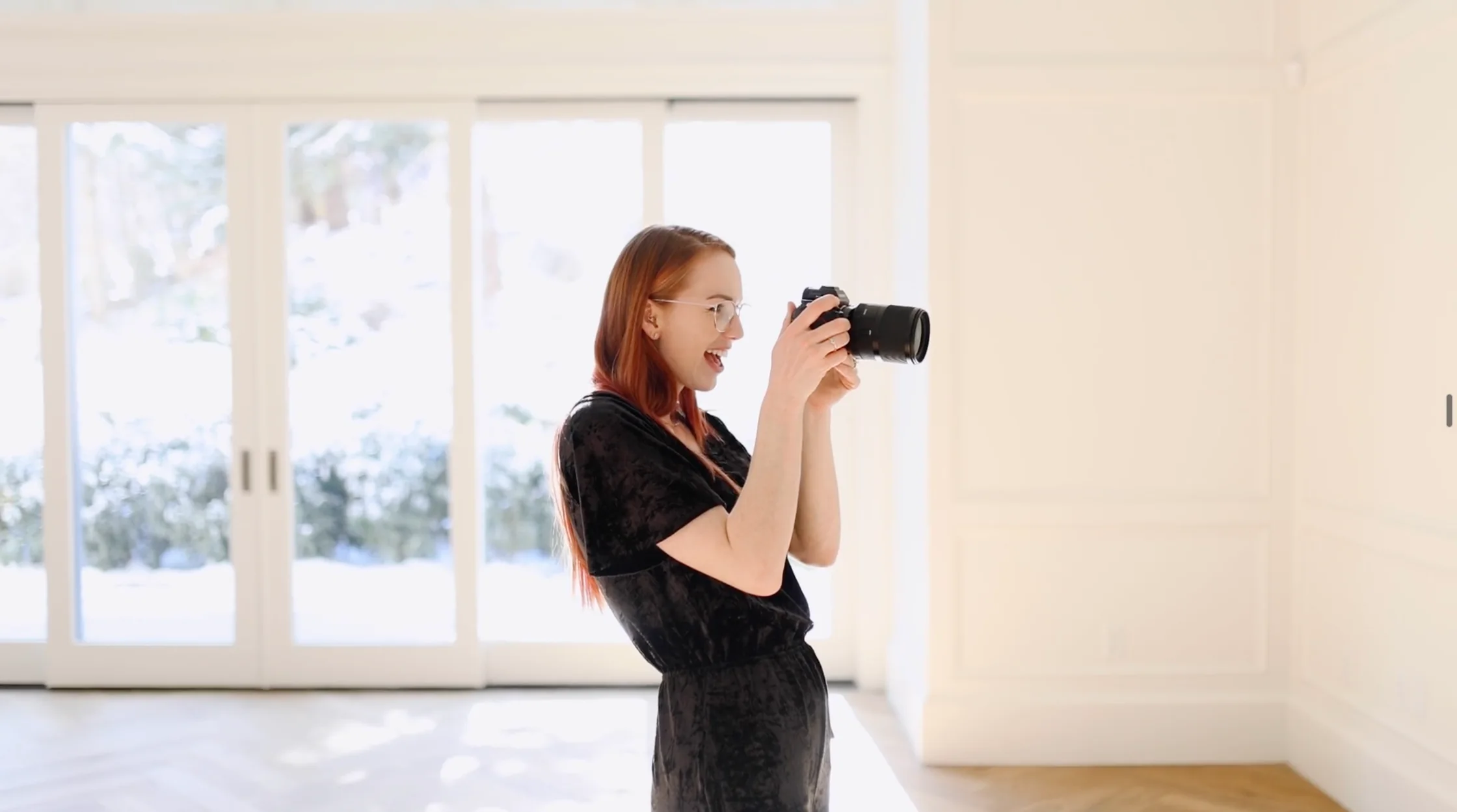Brittny shooting in her studio